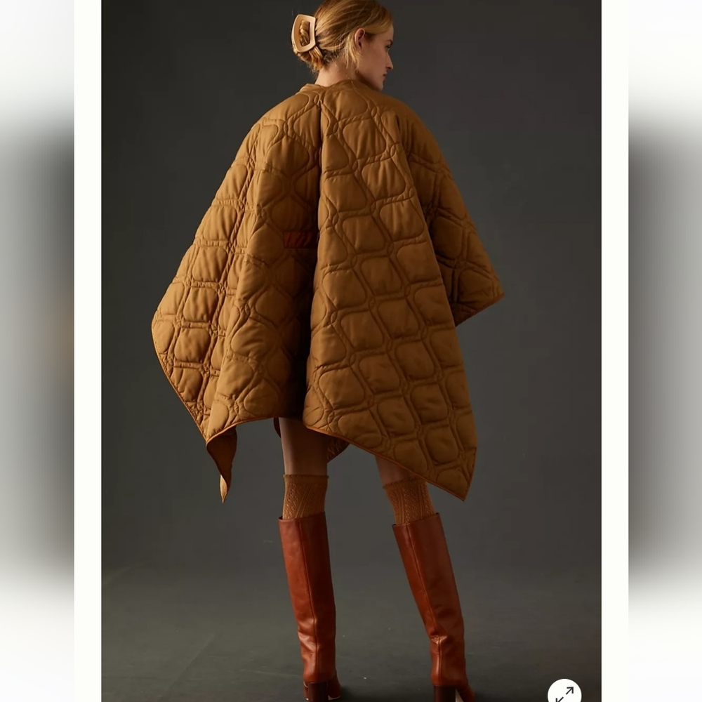 Anthropologie Puffer Wrap - tan/ochre - Picture 4 of 11